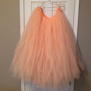 Peach Tulle Maxi Skirt